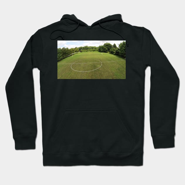 Arial Soccer Field Photo from Drone Hoodie by PugDronePhotos